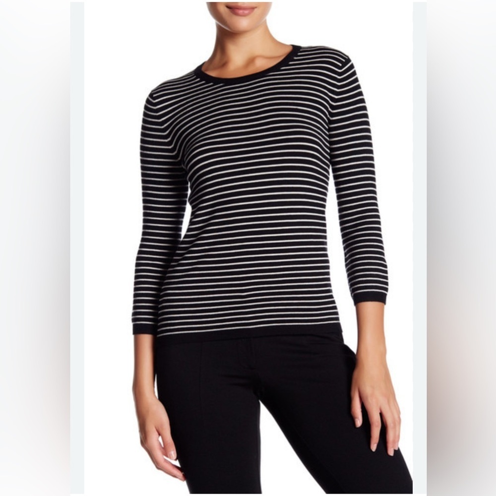 Philosophy Black and White Striped Women's Top.  Size-Medium